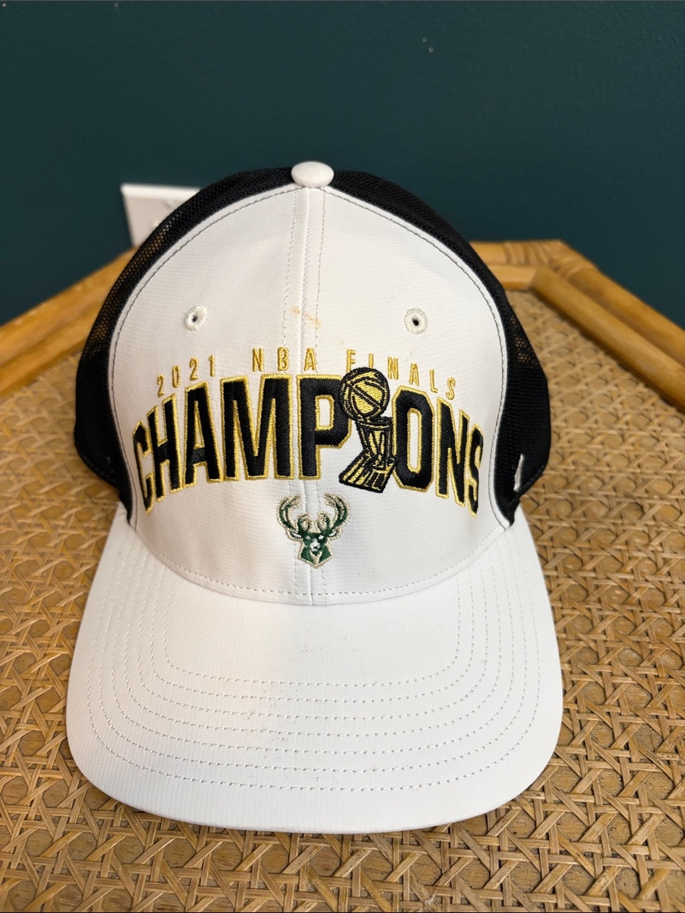 2021 NBA Finals Champions White and Black Snapback Hat